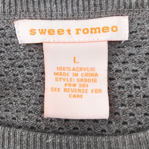 [Sweet Romeo] Open Knit Crew Neck Sweater Large - Picture 4 of 8